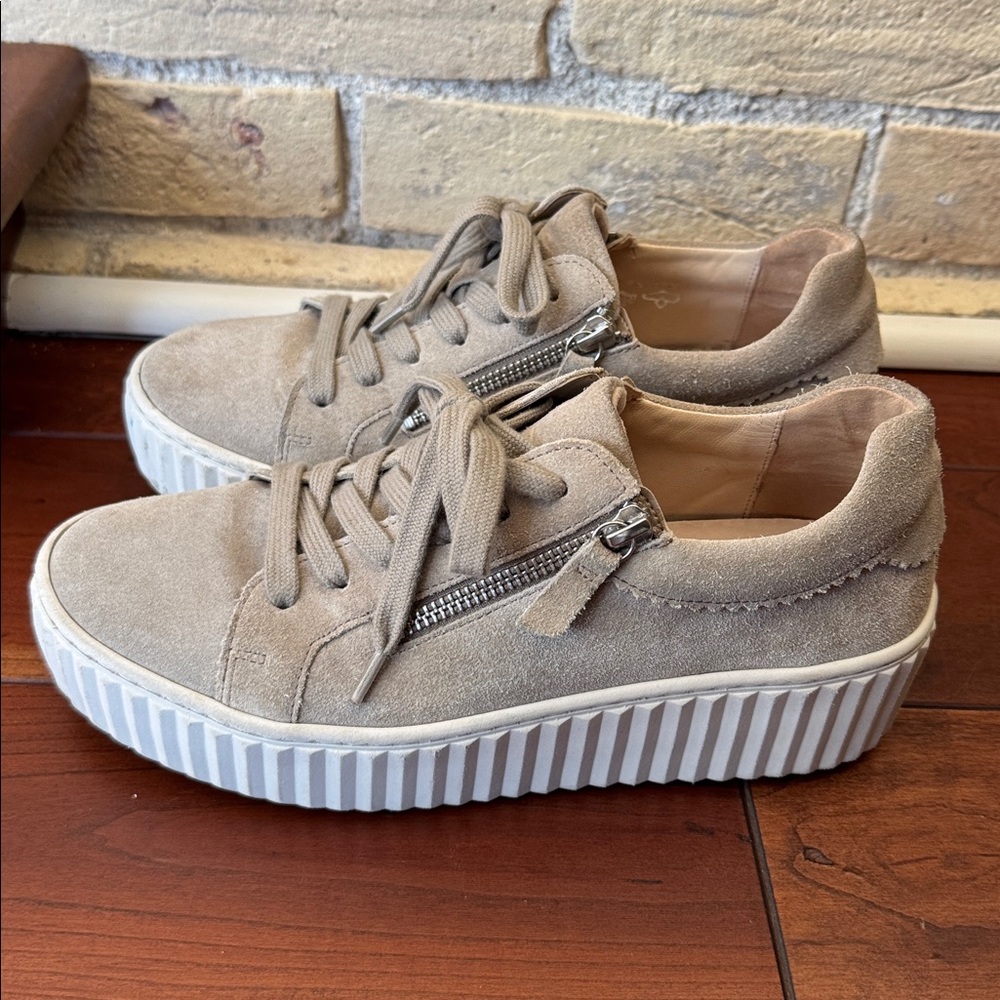 Gabor Women's Beige Suede Sneakers